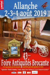 FOIRE À LA BROCANTE ET AUX ANTIQUITÉS 2-3-4 AOUT 2019 - ALLANCHE