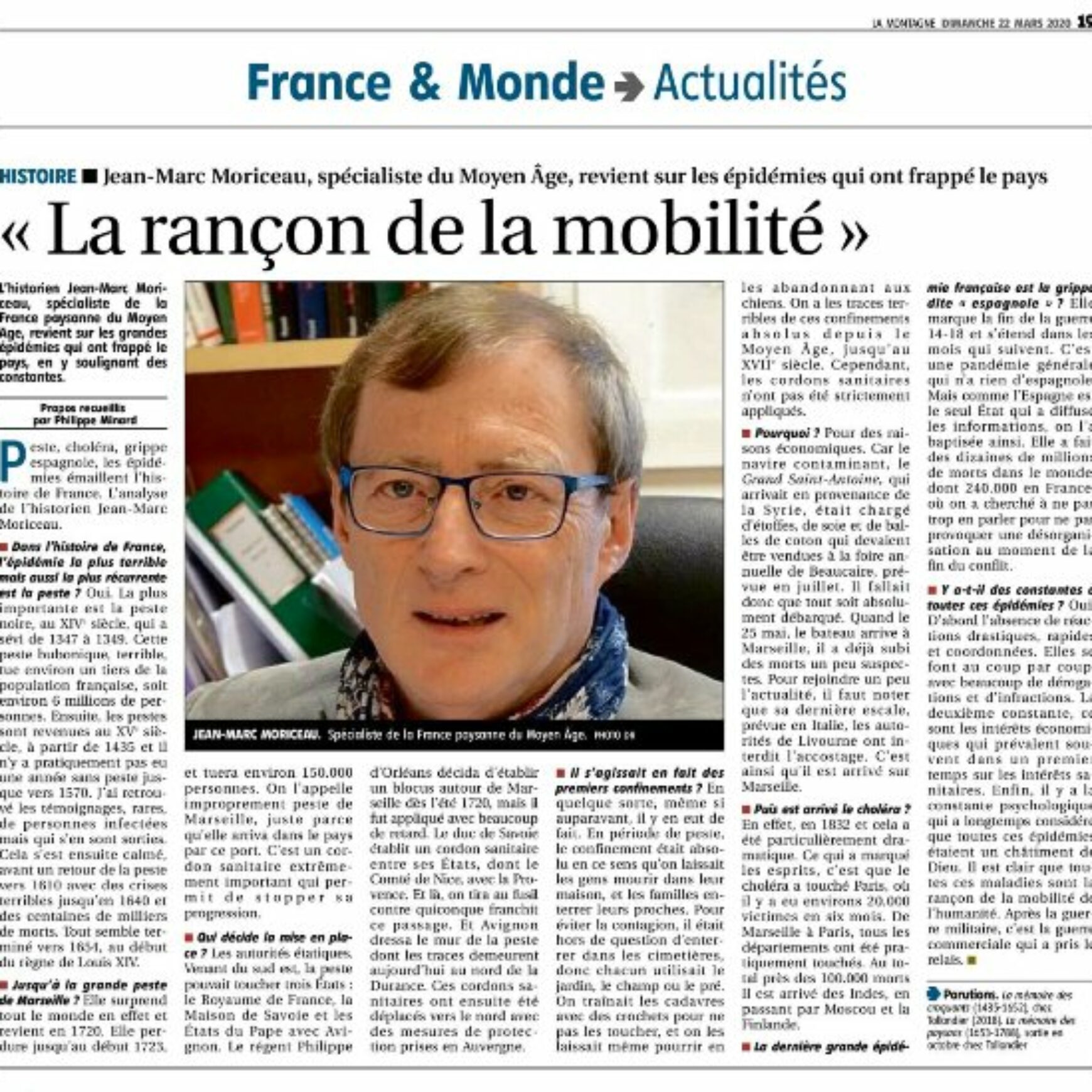 Interview de notre ami Jean-Marc Moriceau – La Montage 22 mars 2020