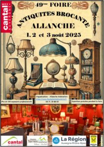 Affiche brocante allanche 2025 cantal