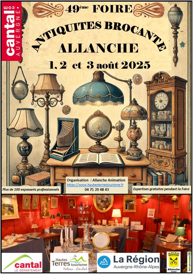 Affiche brocante allanche 2025 cantal