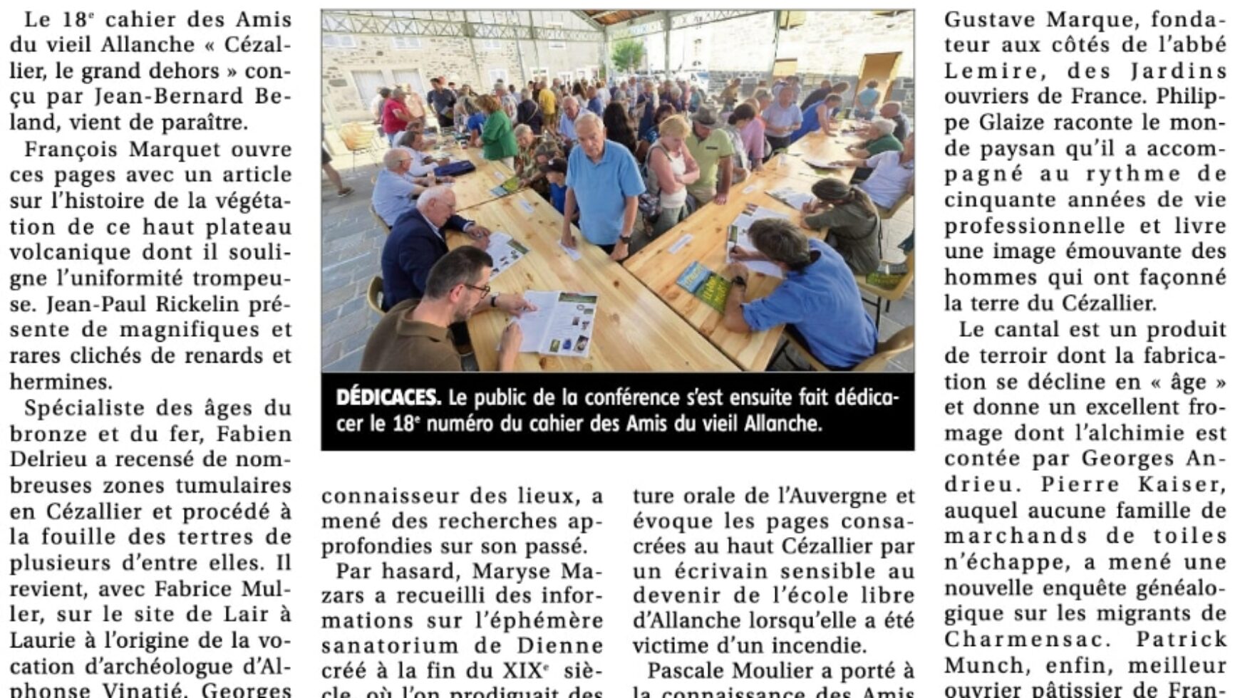 « Le cahier des Amis du vieil Allanche paru »- La Montagne – 17 juillet 2025 / Allanche