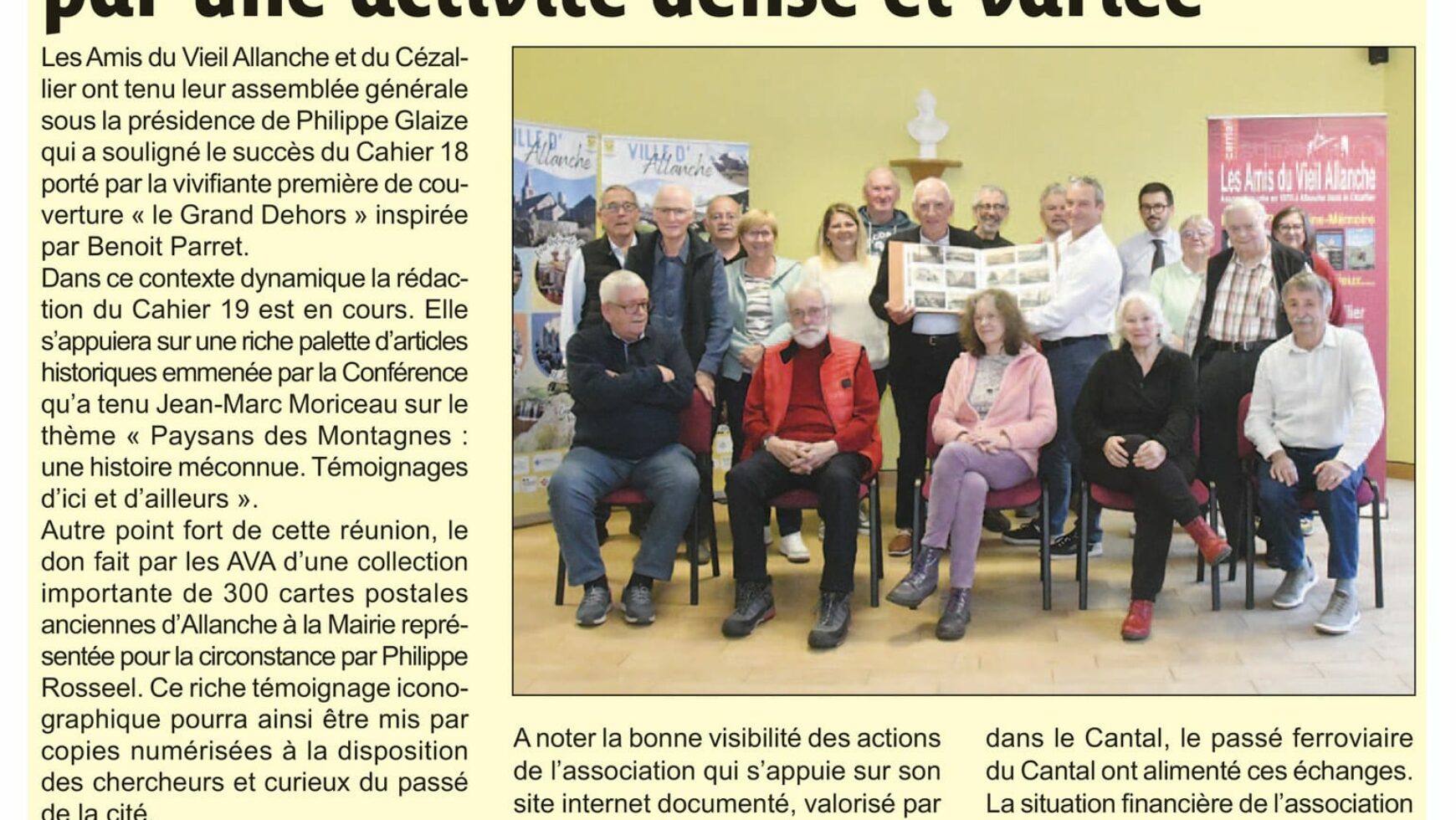 « L’AG 2025 marquée par une activité dense et variée » – Le Réveil Cantalien – 31 octobre 2025